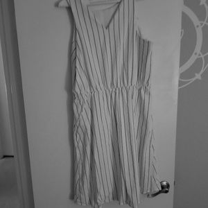 White dress with black stripes